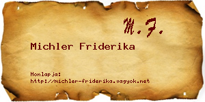 Michler Friderika névjegykártya